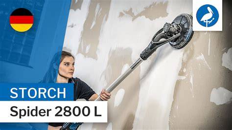 Detailný pohľad na brúsku Storch Spider 2800 L pri práci na stene
