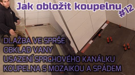 schéma spádu podlahy a odtokového žľabu v sprche