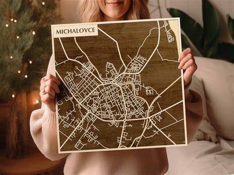 mapa mesta Michalovce so zvýraznenými plánovanými opravami ulíc