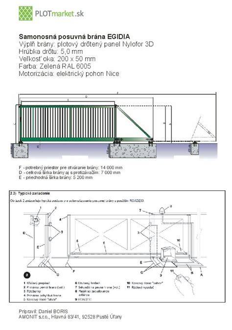 Detail ložiskových vozíkov posuvnej brány