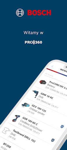 Rozhranie aplikácie Bosch PRO360 na smartfóne
