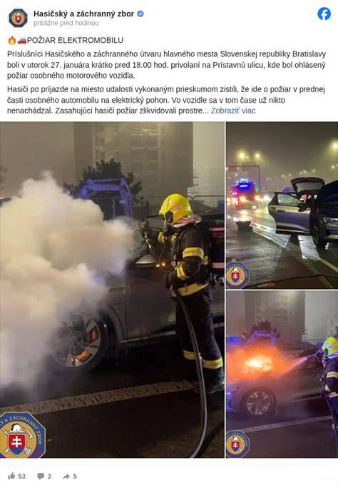 Ilustrácia hasičského zásahu pri požiari elektromobilu