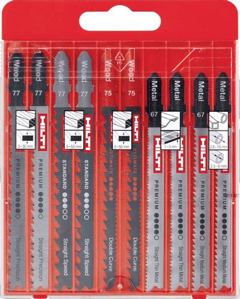 Porovnanie veľkostí rôznych typov pílových listov Hilti