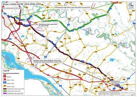Mapa rekonštruovanej cesty III/1113 Rohožník - Malacky