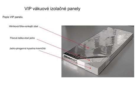 Vákuový izolačný panel s prierezom