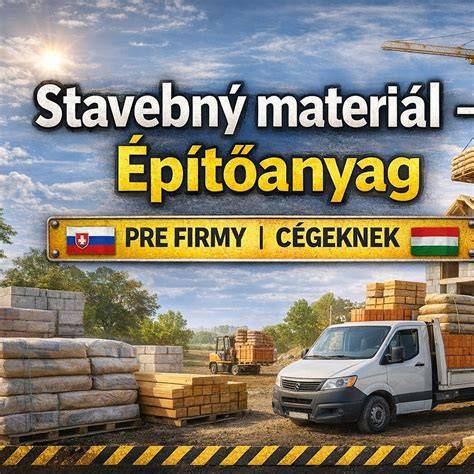 Ilustrácia nákladného vozidla vykladajúceho stavebný materiál na stavenisku