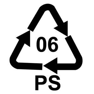 Recyklačné logo pre polystyrén (číslo 6)