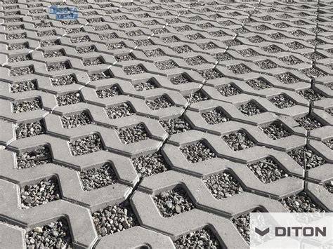 Detail zatrávňovacej dlažby DITON s trávou