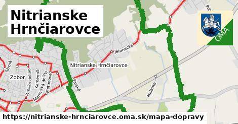 Mapa obce Nitrianske Hrnčiarovce s vyznačenou novou vodovodnou sieťou