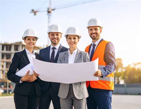 Tím stavebných majstrov pri práci