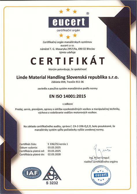 Certifikáty a logá noriem (STN EN)