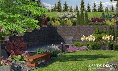 Návrh rustikálnej záhrady s betónovými prvkami