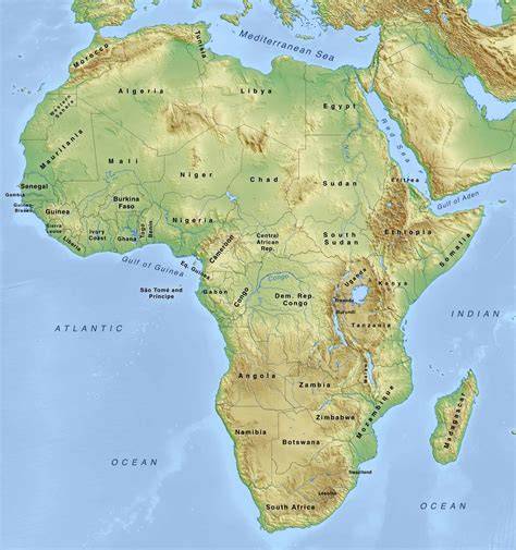 Mapa Afriky s vyznačenými oblasťami výskytu dreviny Sapeli