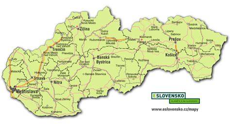 Mapa Slovenska s označenými obcami, kde prebehla rekonštrukcia chodníkov