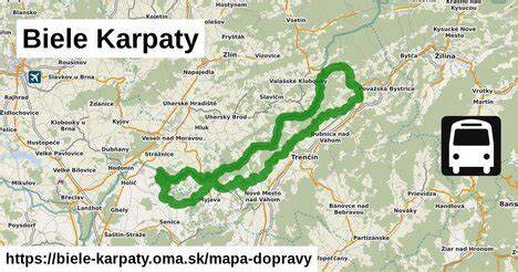 Mapa oblasti Biele Karpaty s vyznačením lesných ciest