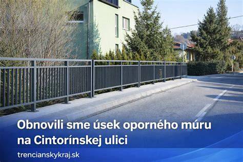 Nákres detailu oporného múru a priepustu