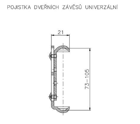 Schéma rozmerov dverného kovania s technickými detailmi