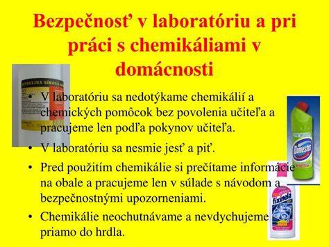 Bezpečnostné opatrenia pri práci s chemikáliami