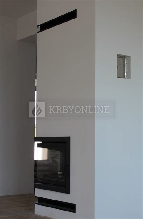 Prierez obostavby krbu s vyznačenými ventilačnými otvormi a dilatačnou škárou