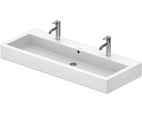 Moderné umývadlo na skrinku 120 cm s dvoma batériami