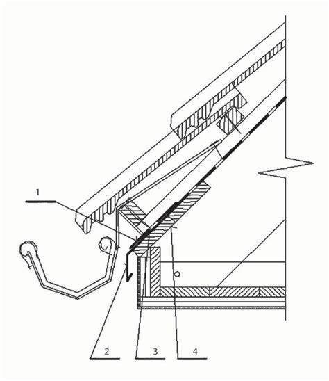 Detail odkvapu šikmej strechy s vetraním