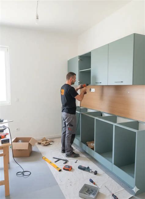 Obkladanie steny s prípravou na montáž kuchynskej linky