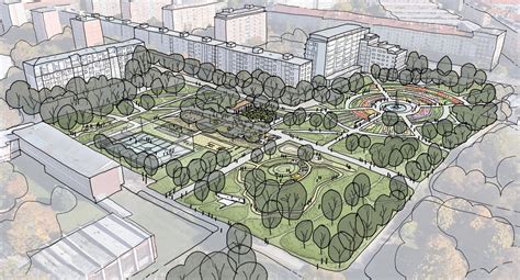 Pohľad na revitalizovaný park na Račianskom mýte