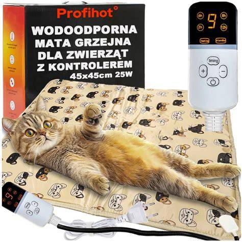 Vykurovacia podložka pre zvieratá s detailom termostatu