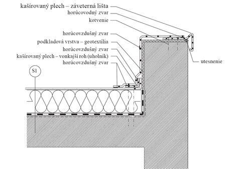 Detail strešného vpustu na plochej streche