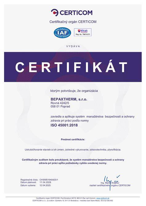 Certifikát radónovej ochrany