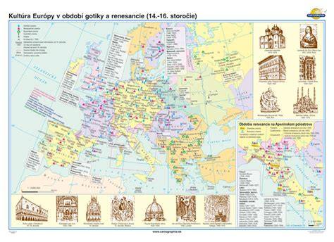 Historická mapa Benátok v období renesancie