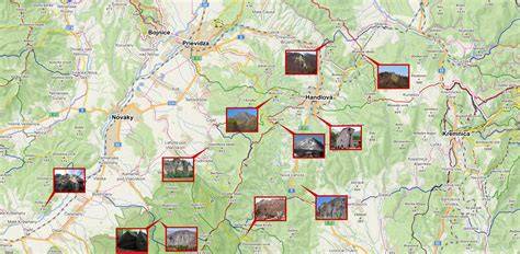 Mapa Handlovej s vyznačeným Horným Koncom