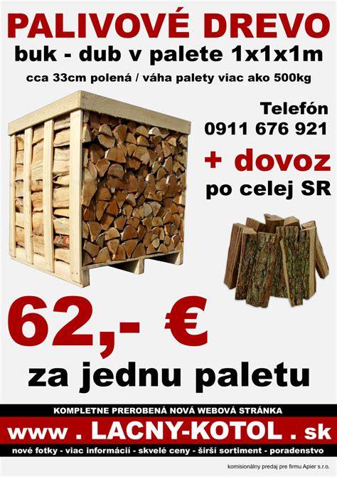 sklad palivového dreva na paletách