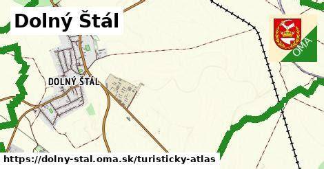 Mapa obce Dolný Štál s vyznačenými stavebninami