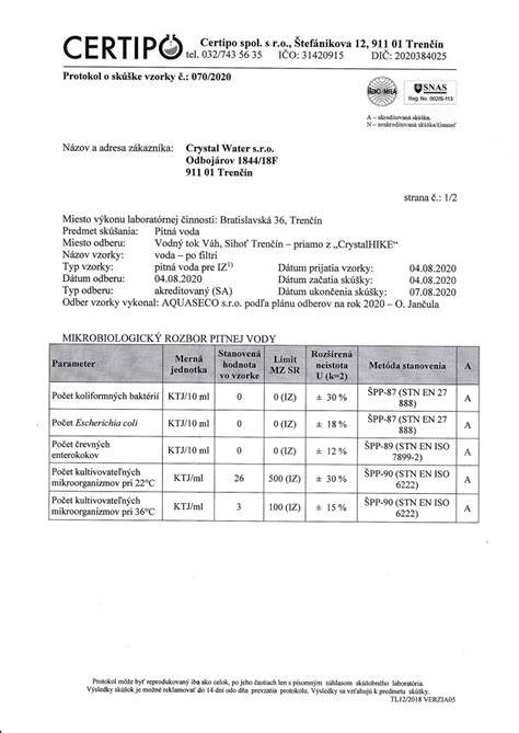 Porovnanie kvality vody pred a po filtrácii
