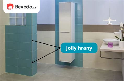 Detail jolly hrany na vonkajšom rohu obkladu