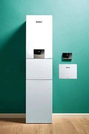 Schéma pripojenia kotla Vaillant ecoTEC exclusive s externým zásobníkom teplej vody a solárnym systémom