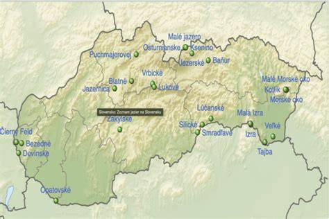 Mapa prírodných liečebných kúpeľov na Slovensku