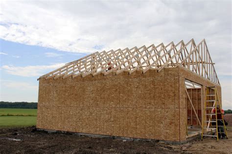Schéma konštrukcie rámu garáže z OSB dosiek