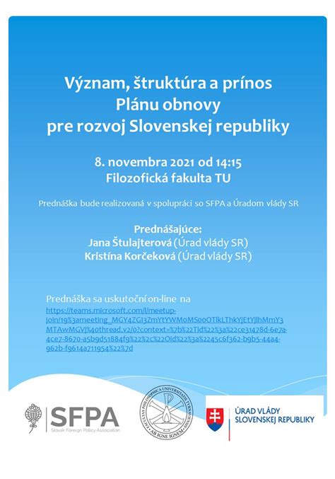 Štruktúra Plánu obnovy a odolnosti Slovenskej republiky