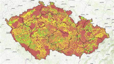 Mapa oblastí pokrytých protipožiarnym systémom GAMO