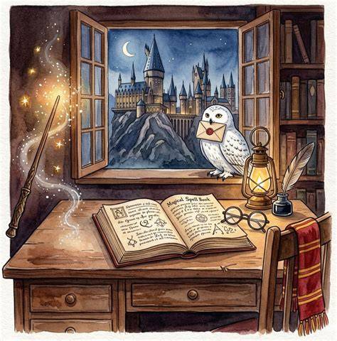 Ilustrácia Harryho Pottera s jazvou v tvare blesku