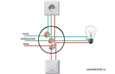 Schéma zapojenia kolískového spínača s mini AMP konektormi medzi zdrojom a LED svietidlom