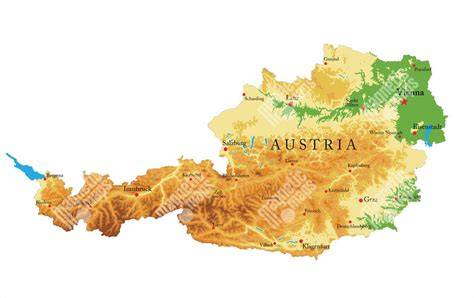 Mapa Rakúska s vyznačením Wopfingu
