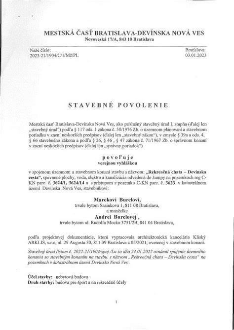 Dokumenty pre stavebné povolenie