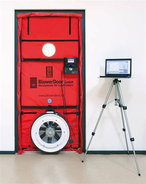 Ilustrácia vzduchotesnosti strešného plášťa (blower door test)