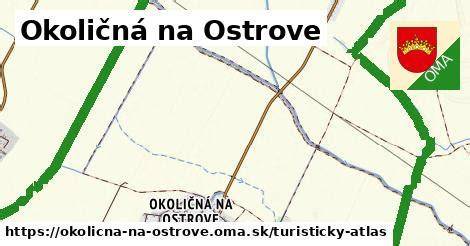 Mapa Žitného ostrova s vyznačenou obcou Okoličná na Ostrove