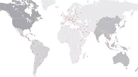 Mapa globálnych operácií Sika
