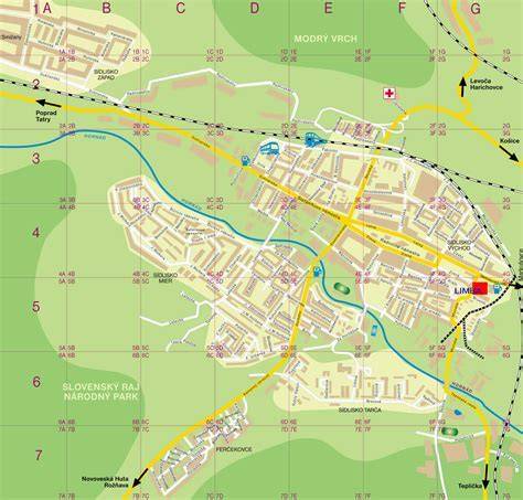 Mapa rekonštruovaných ulíc v Spišskej Novej Vsi