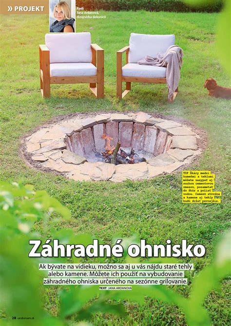 Záhradné ohnisko s kamenným obkladom a rímsou